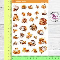 Samolepky nejen do diáře s motivy sladké snídaně, kávy a to vše laděné do tématu podzimu od Elis v papíru.
