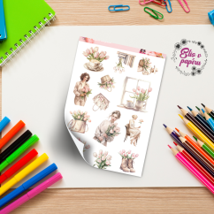 V objetí tulipánů | Samolepky do diáře