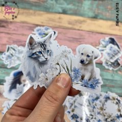 Samolepky do diáře i pro scrapbook s liliemi v zimě