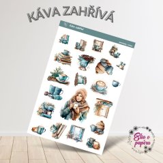 Diářové samolepky se zimními motivy a kávou od Elis v papíru