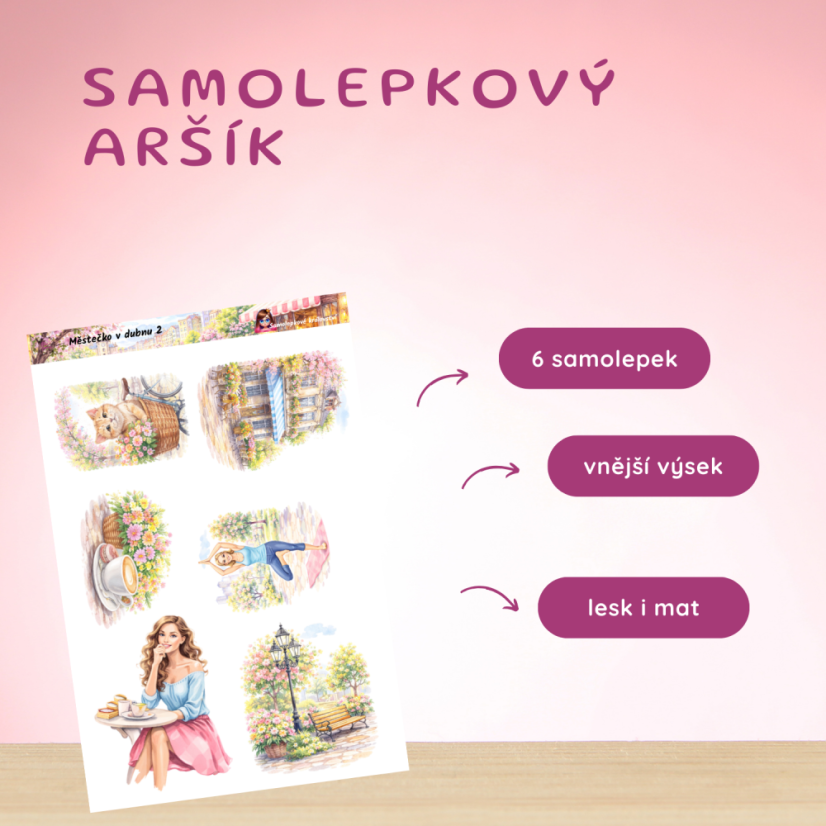 Městečko v dubnu | Měsíční samolepkový kit | 2026