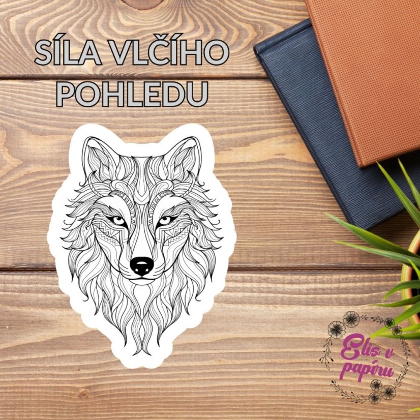 Síla vlčího pohledu | Omalovánka | Velká vybarvovací samolepka
