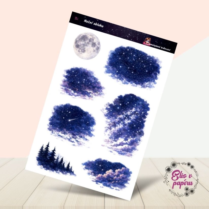 Noční obloha | Samolepky do diáře