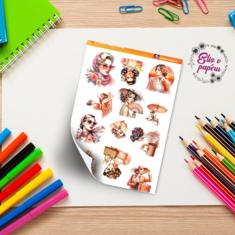 Letní módní dámy | Samolepky do diáře
