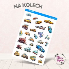 samolepky pro děti s motivy aut, motorek a vlaků