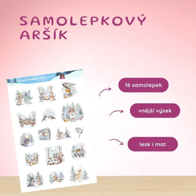 Roztomilá zvířátka v zimě | Samolepky do diáře