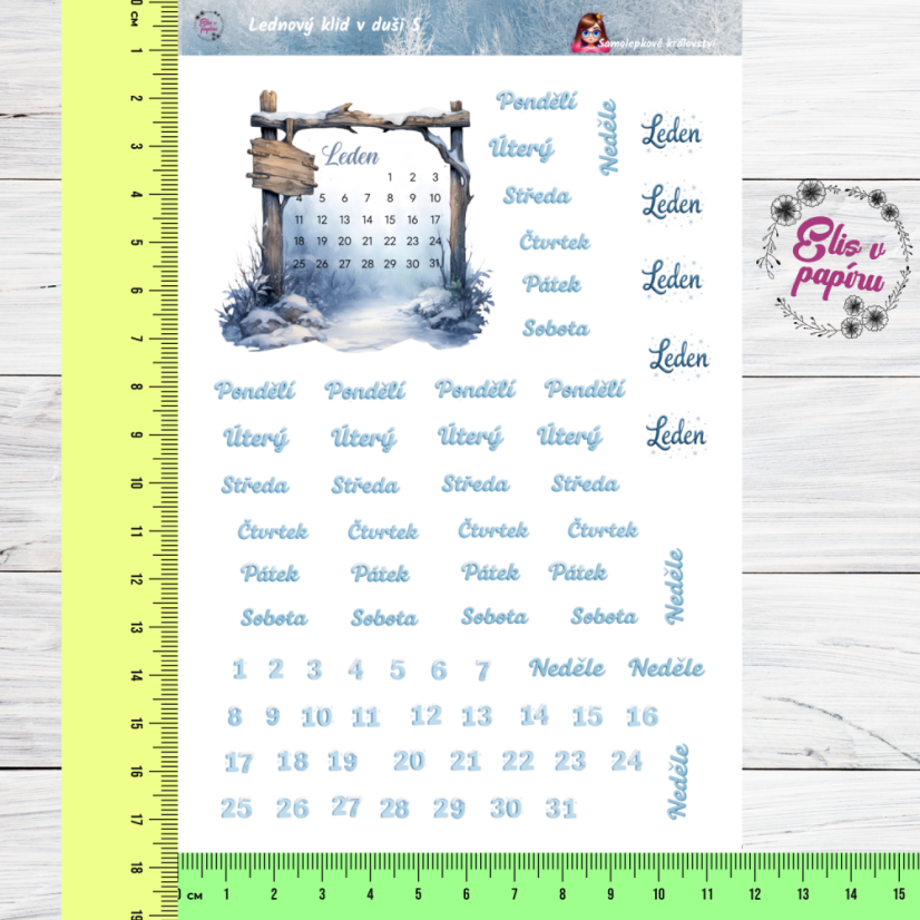 Lednový klid v duši | Měsíční samolepkový kit | 2026