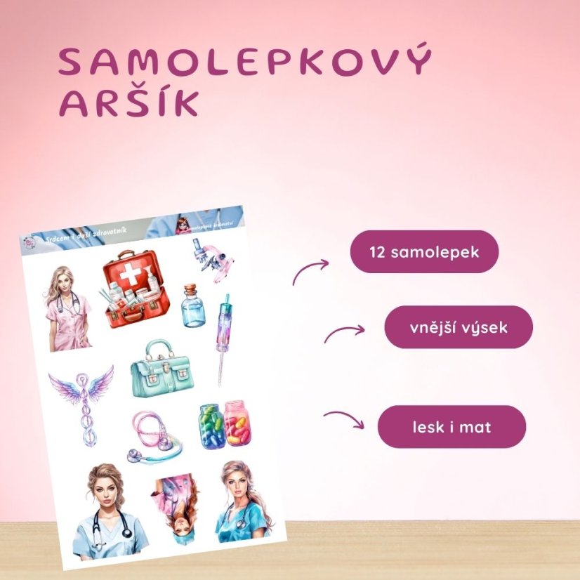 Srdcem i duší zdravotník | Samolepky do diáře
