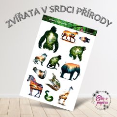 Zvířata v srdci přírody | Samolepky do diáře