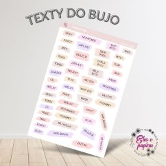 Praktické textové samolepky do bujo v jemných pastelových barvách. Skvělé pro přehledné a stylové plánování, které ti usnadní organizaci a dodají tvému bujo eleganci.