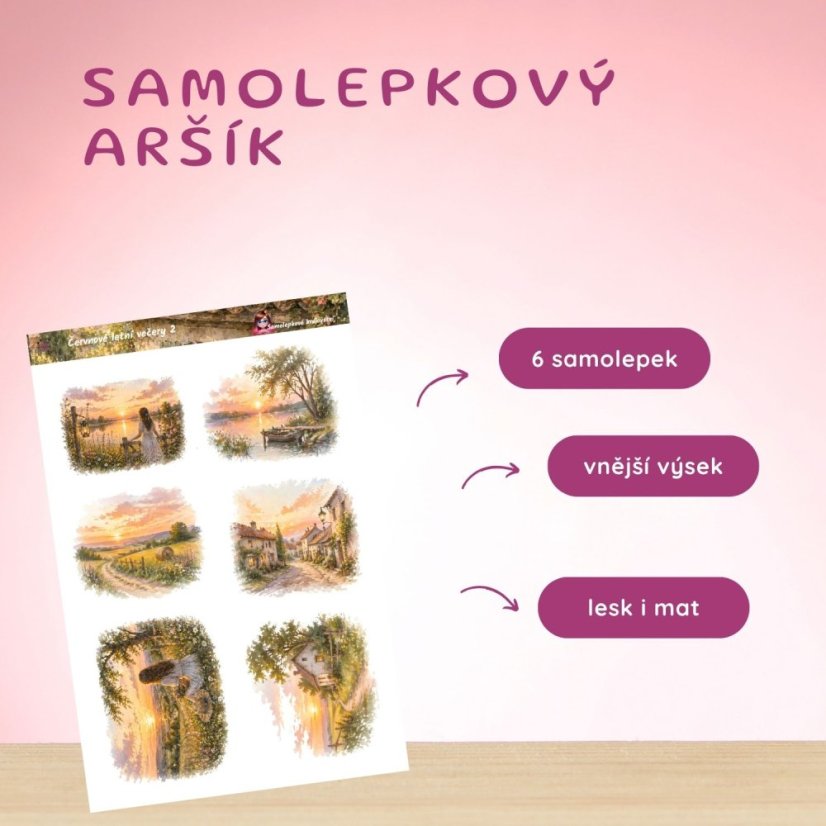 Červnové letní večery | Měsíční samolepkový kit | 2026