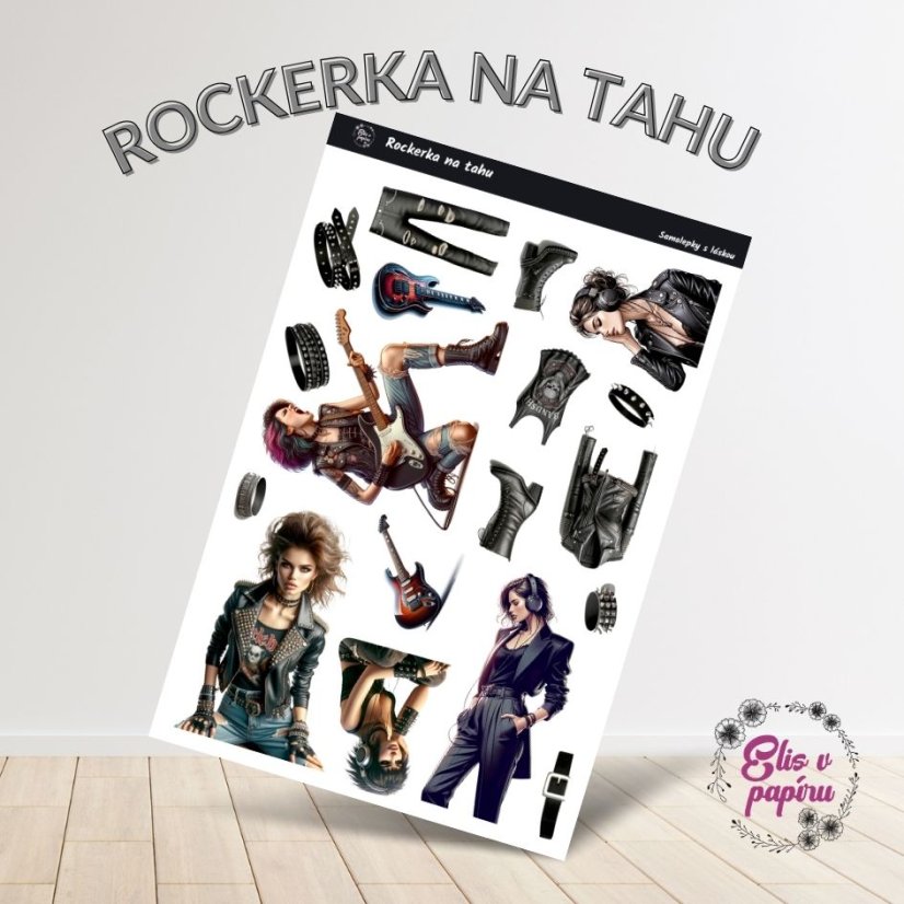 Samolepky drsných holek - rockerek nebo třeba metalistek od Elis v papíru