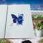 Ladnost modrých křídel | Maxi kusová samolepka pro diář i scrapbook