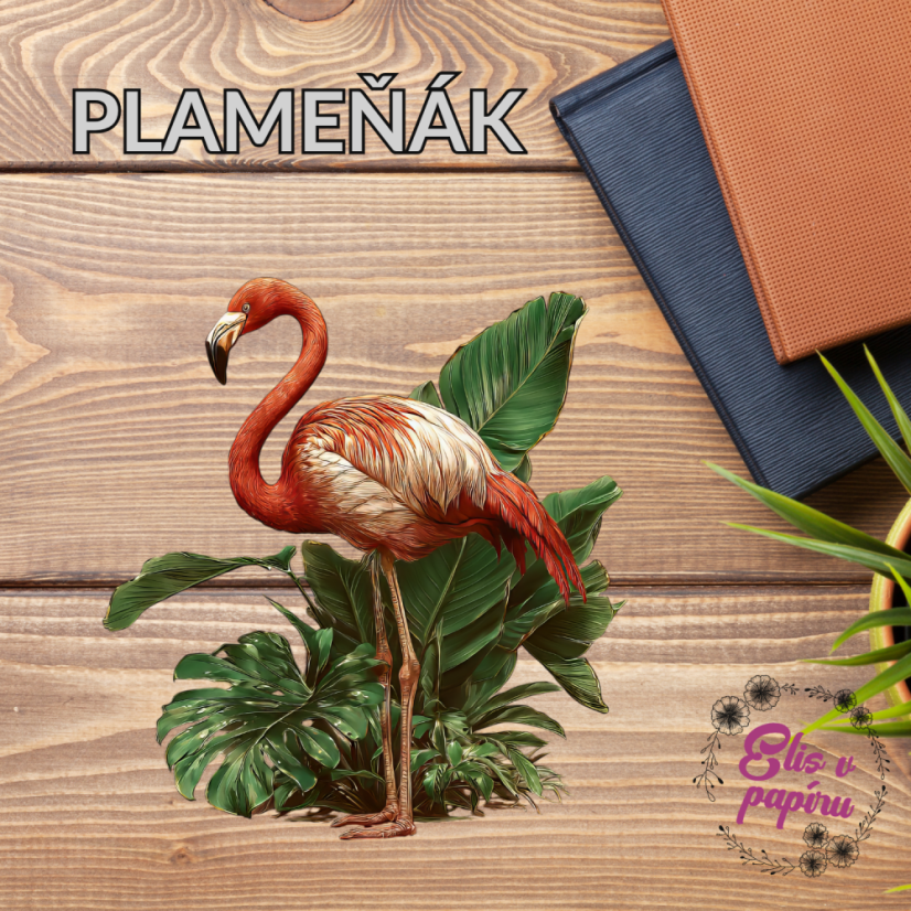 Plameňák | Limitka | Maxi kusová samolepka pro diář
