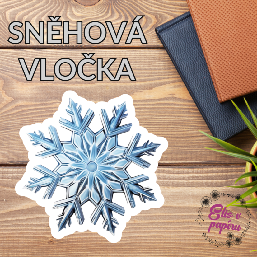 Sněhová vločka | Maxi kusová samolepka pro diář i scrapbook