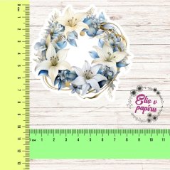 Velká kusová samolepka s motivem zimního věnce od Elis v papíru