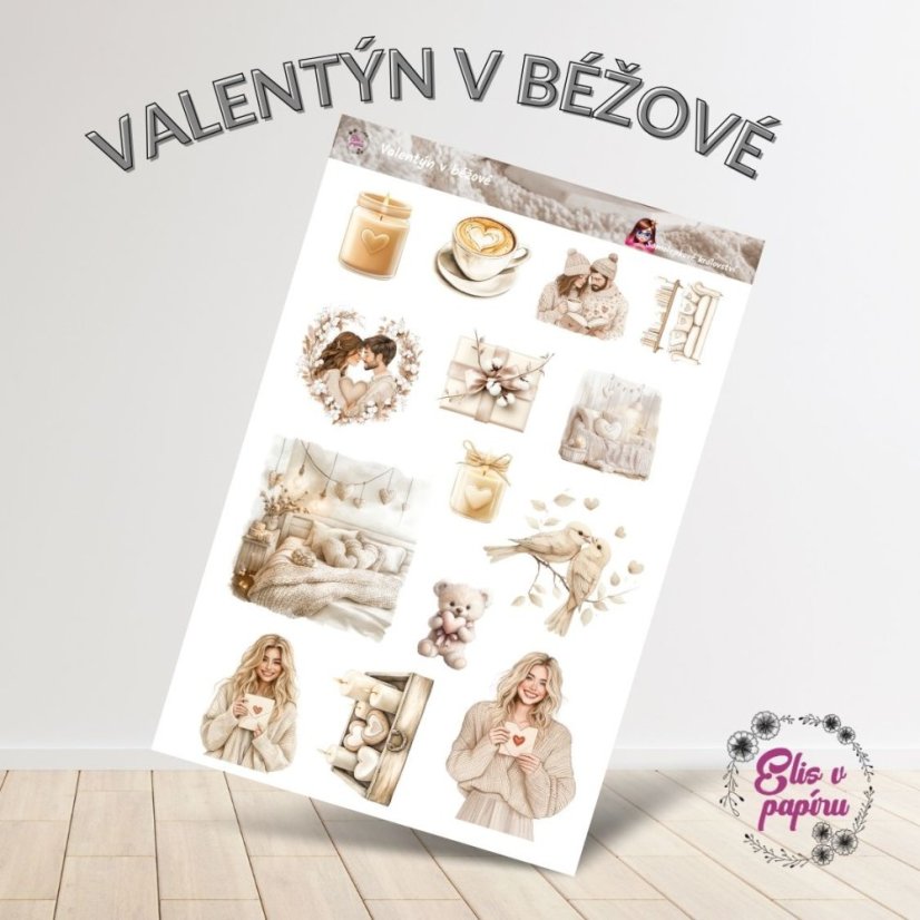 Valentýn v béžové | Samolepky do diáře