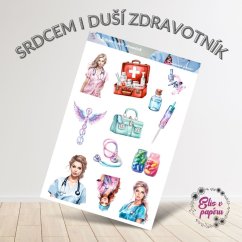 Srdcem i duší zdravotník | Samolepky do diáře