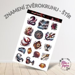 Znamení zvěrokruhu – Štír | Samolepky do diáře