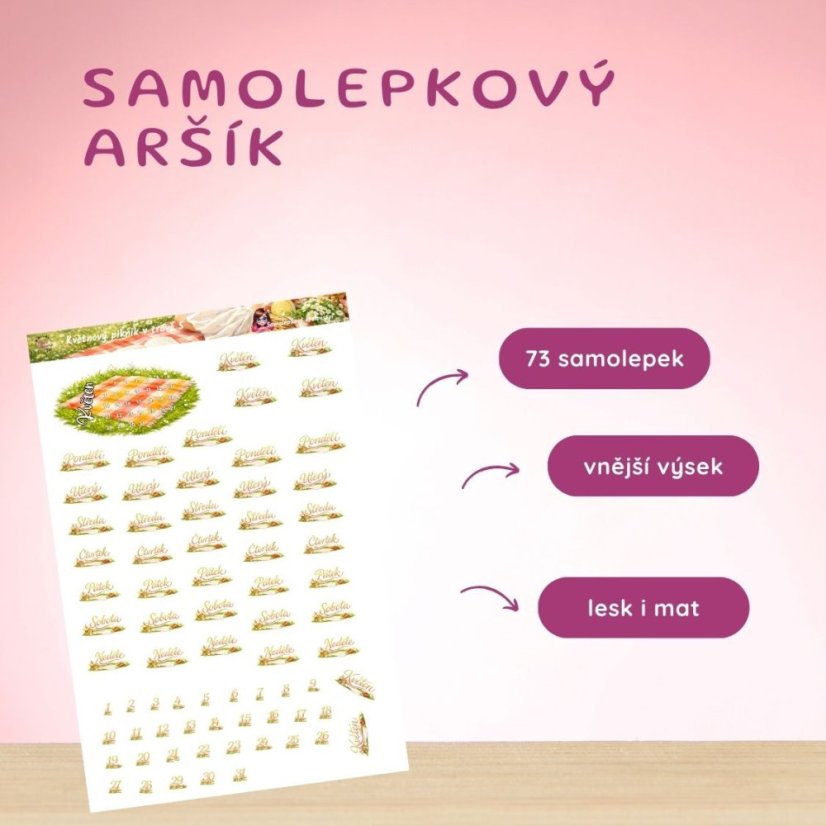 Květnový piknik v trávě | Měsíční samolepkový kit | 2026