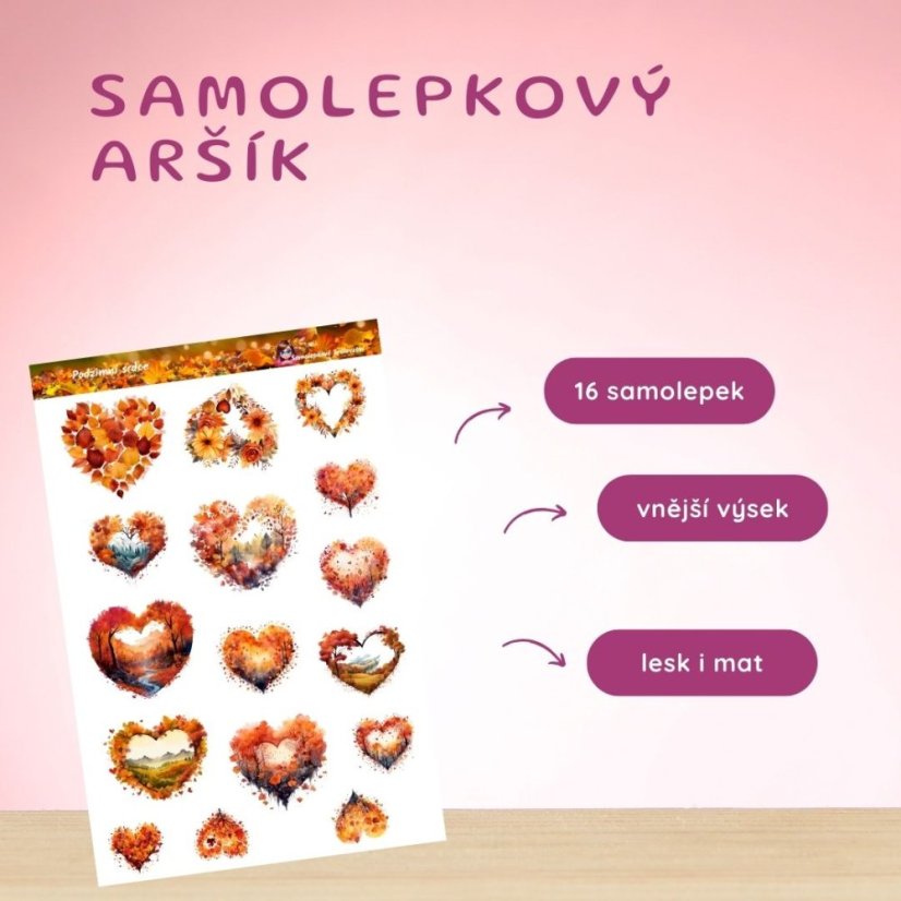 Podzimní srdce | Samolepky do diáře