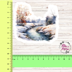 Řeka v zimě | Maxi kusová samolepka pro diář i scrapbook