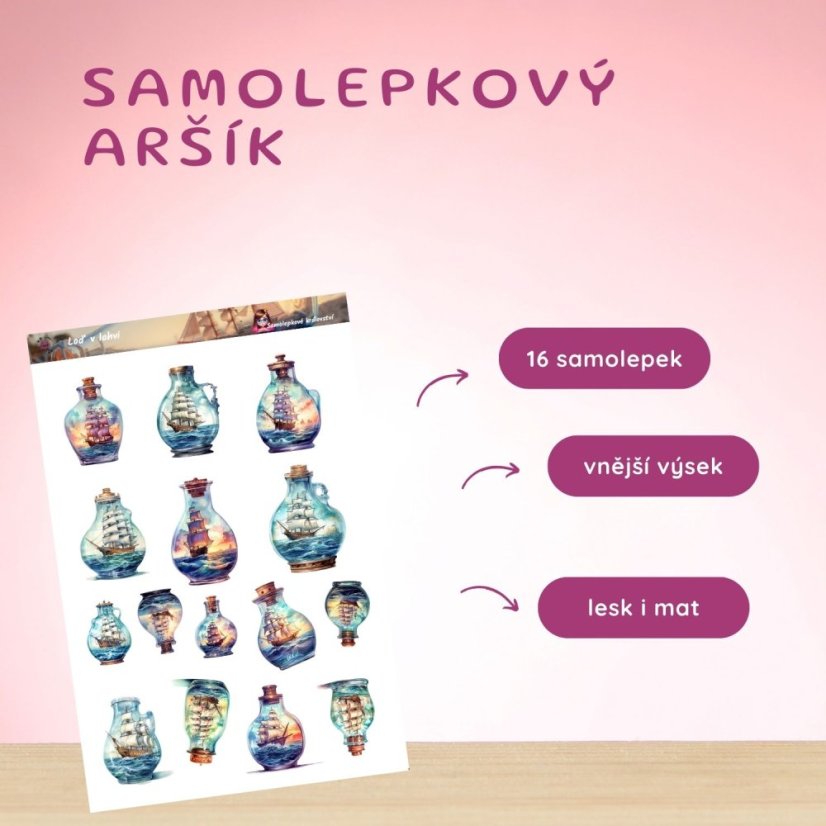 Loď v lahvi | Samolepky do diáře
