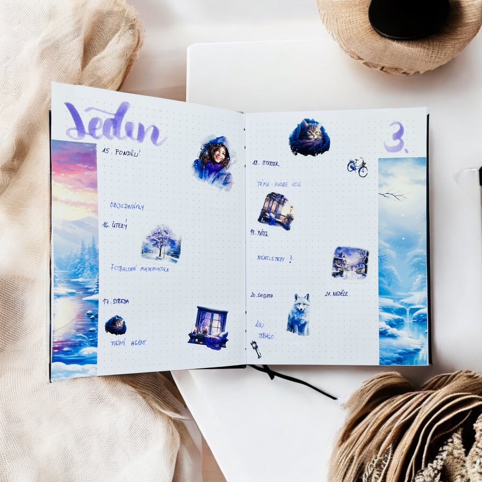 Samolepky Zimní krajina a Zima v noci