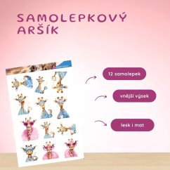 Žirafa a kafíčko | Samolepky do diáře