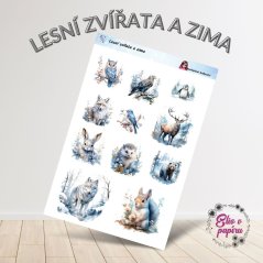Lesní zvířata a zima | Samolepky do diáře