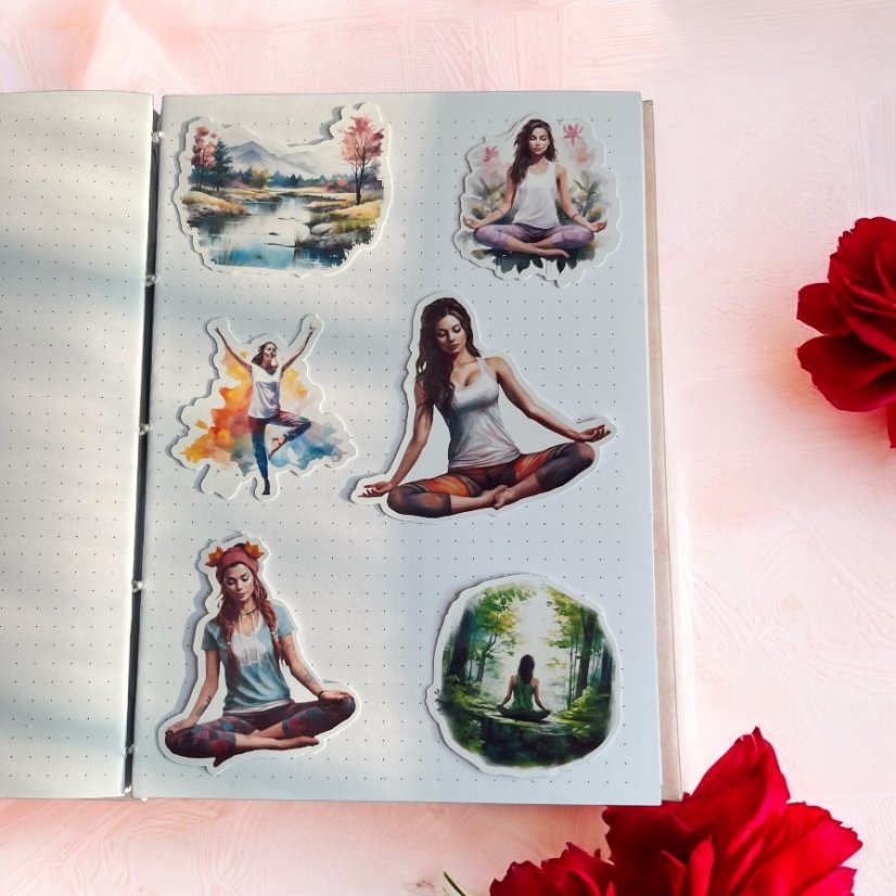 Jóga  |  Velké kusové samolepky pro diář i scrapbook