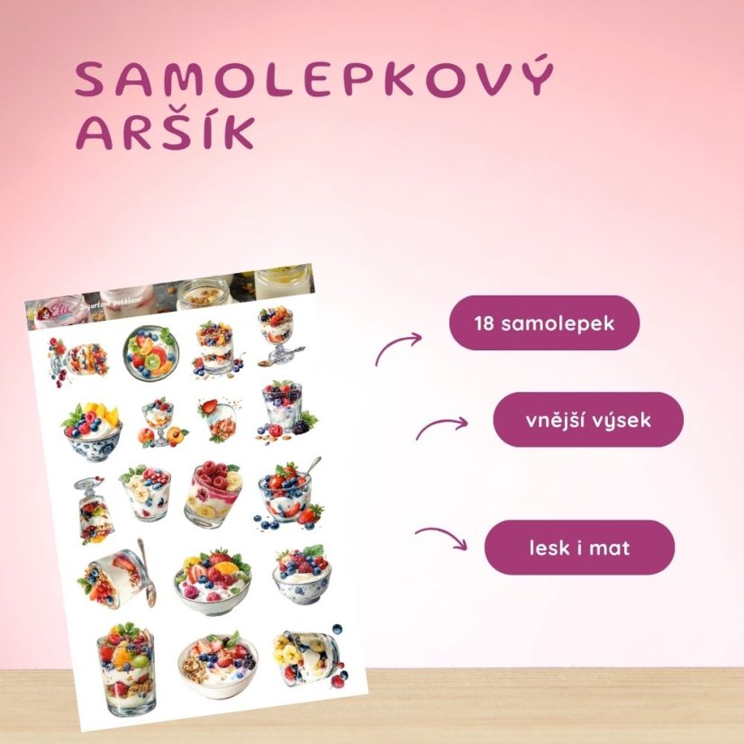 Jogurtové potěšení | Samolepky do diáře
