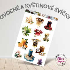 Ovocné a květinové svíčky | Samolepky do diáře