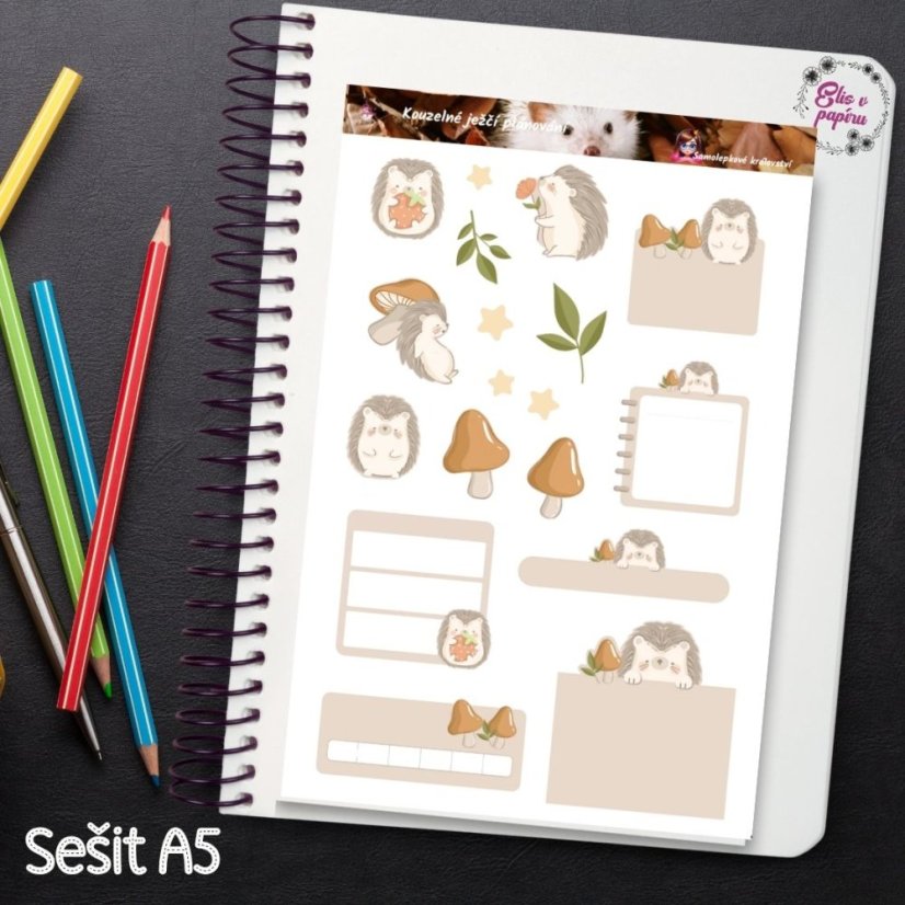 Kouzelné ježčí plánování | Samolepky do diáře