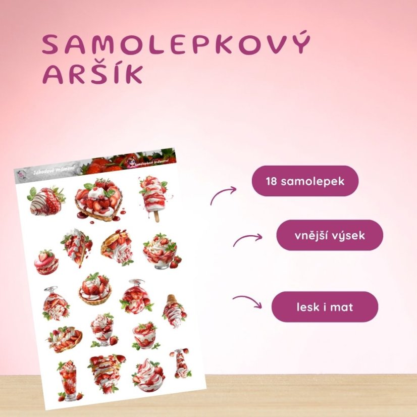 Jahodové mámení | Samolepky do diáře
