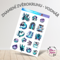 Znamení zvěrokruhu – Vodnář | Samolepky do diáře