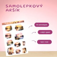 Západ slunce u řeky | Samolepky do diáře