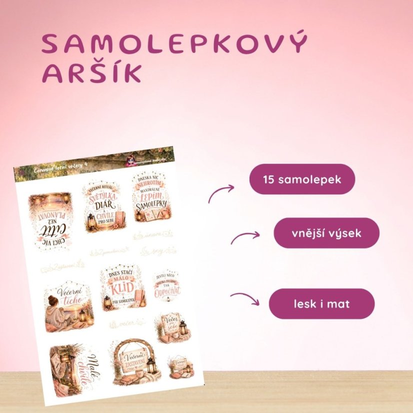 Červnové letní večery | Měsíční samolepkový kit | 2026