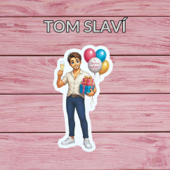 Tom slaví | Maxi kusová samolepka pro diář i scrapbook