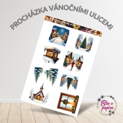 Procházka vánočními ulicemi | Samolepky do diáře