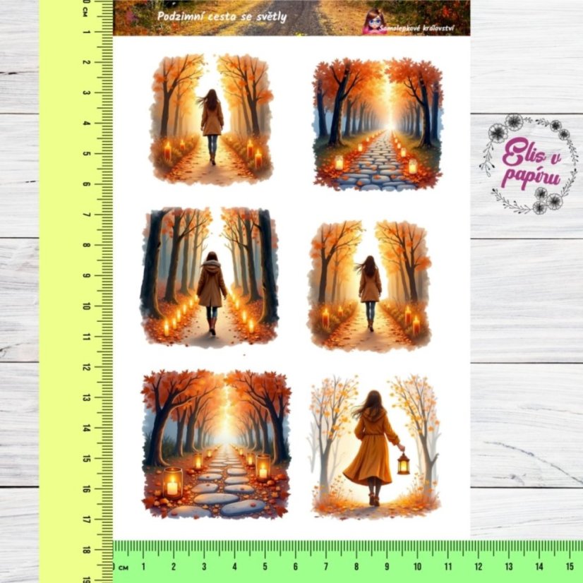Podzimní cesta se světýlky | Samolepky do diáře