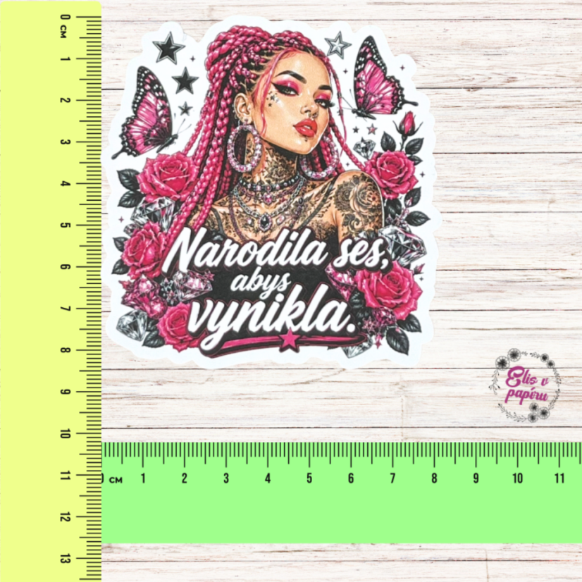 Narodila ses abys vynikla | Maxi kusová samolepka pro diář i scrapbook