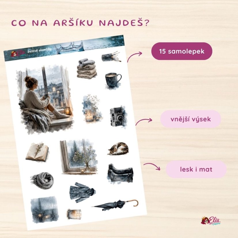 Zářijový  klubový balíček |  Déšť za oknem | matný