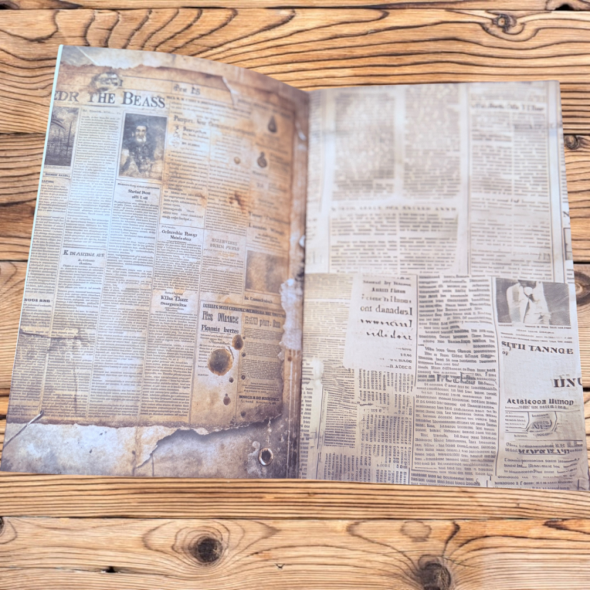 Novinový vintage sešit