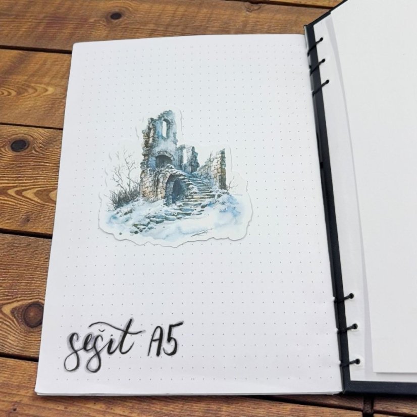 Zasněžené ruiny | Samolepka do diáře