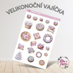 Velikonoční samolepky do diáře od Elis v papíru s motivy kraslic.
