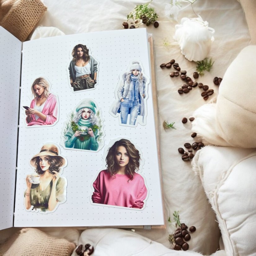 Celým rokem s dívkami |  Velké kusové samolepky pro diář i scrapbook