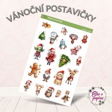 Samolepky roztomilých vánočních postaviček pro děti Elis v papíru