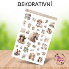 Samolepky do diáře od Elis v papíru s motivem kovbojky - dekorativní
