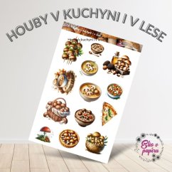 Houby v kuchyni i v lese | Samolepky do diáře